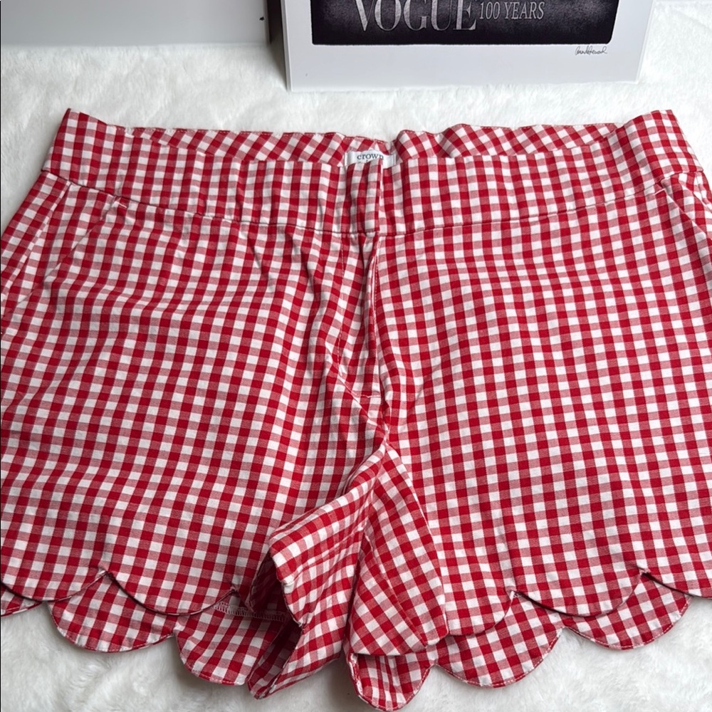 Crown & Ivy High Waist Red and White Gingham Shorts